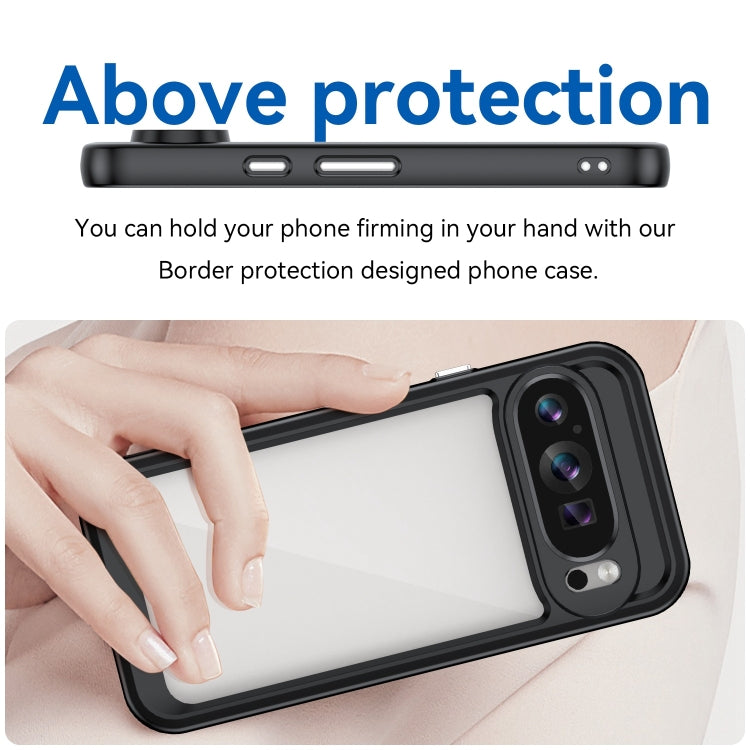 For Google Pixel 9 Colorful Series Acrylic Hybrid TPU Phone Case(Black)