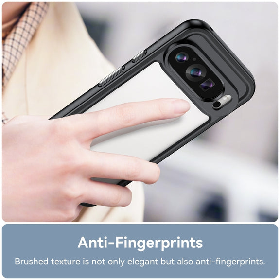 For Google Pixel 9 Colorful Series Acrylic Hybrid TPU Phone Case(Black)