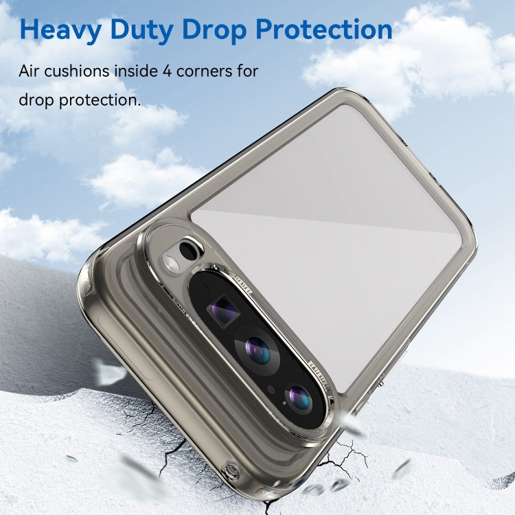 For Google Pixel 9 Colorful Series Acrylic Hybrid TPU Phone Case(Transparent Grey)
