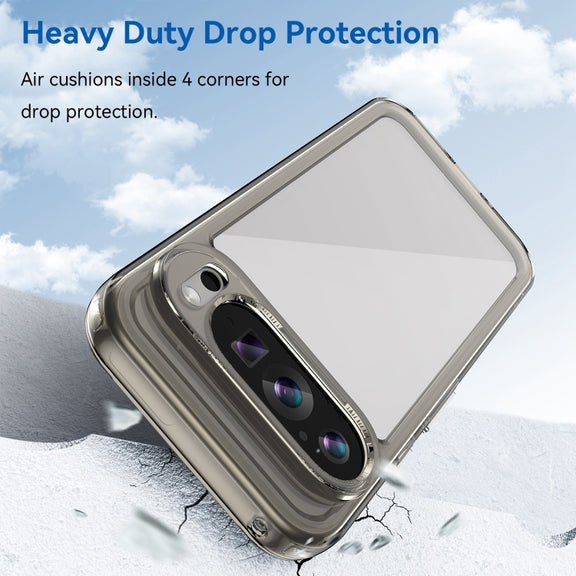 For Google Pixel 9 Colorful Series Acrylic Hybrid TPU Phone Case(Transparent Grey)