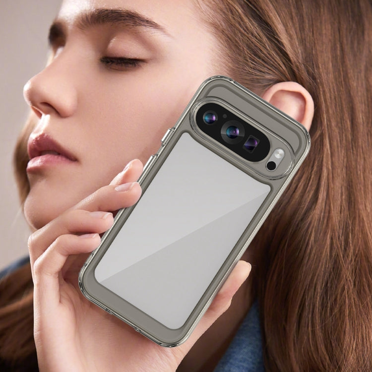 For Google Pixel 9 Colorful Series Acrylic Hybrid TPU Phone Case(Transparent Grey)