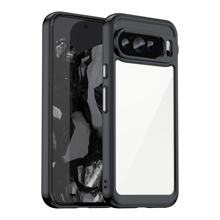 For Google Pixel 9 Pro Colorful Series Acrylic Hybrid TPU Phone Case(Black)