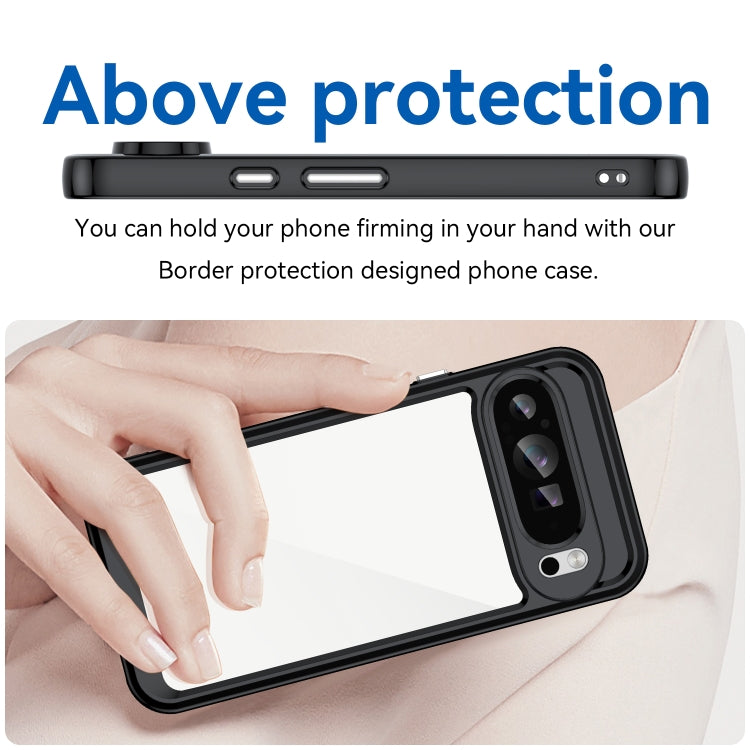 For Google Pixel 9 Pro Colorful Series Acrylic Hybrid TPU Phone Case(Black)