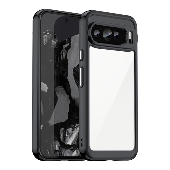 For Google Pixel 9 Pro Colorful Series Acrylic Hybrid TPU Phone Case(Black)