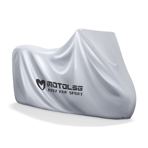 MOTOLSG Motorcycle Water-resistant Sunproof Dustproof Thickening Cover, Size:XL(Silver)