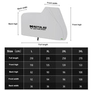 MOTOLSG Motorcycle Water-resistant Sunproof Dustproof Thickening Cover, Size:XL(Silver Black)