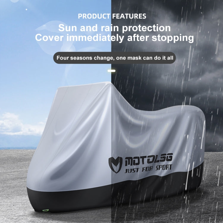 MOTOLSG Motorcycle Water-resistant Sunproof Dustproof Thickening Cover, Size:XL(Silver)