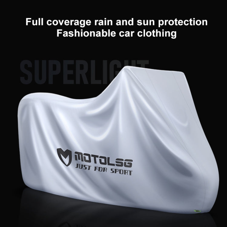 MOTOLSG Motorcycle Water-resistant Sunproof Dustproof Thickening Cover, Size:XL(Silver Black)