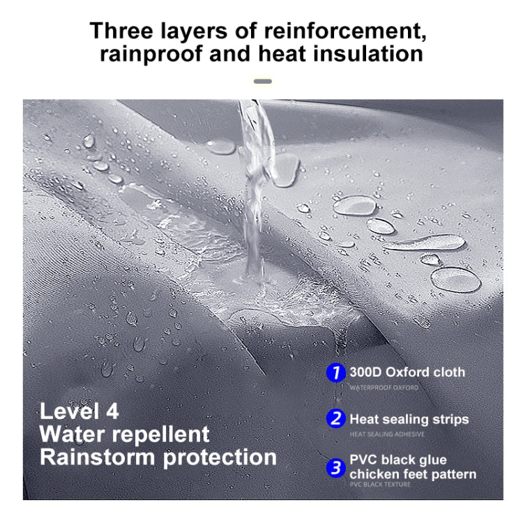 MOTOLSG Motorcycle Water-resistant Sunproof Dustproof Thickening Cover, Size:L(Silver Black)
