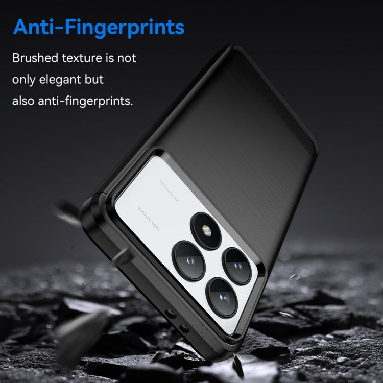 For Xiaomi Redmi K70 Brushed Texture Carbon Fiber TPU Phone Case(Black)