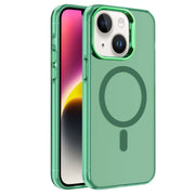 For iPhone 14 Electroplated IMD Magsafe PC Hybrid TPU Phone Case(Green)