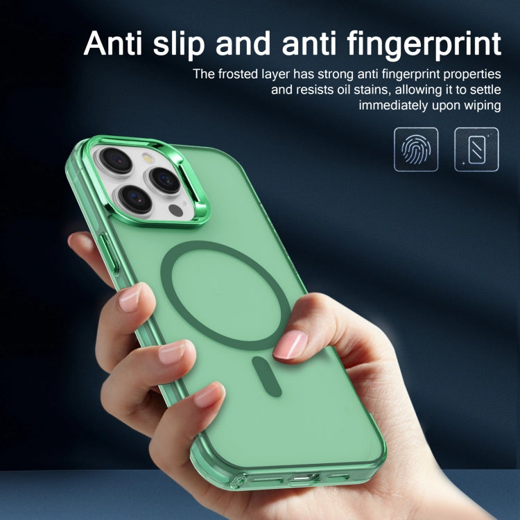 For iPhone 14 Electroplated IMD Magsafe PC Hybrid TPU Phone Case(Green)