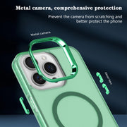 For iPhone 14 Electroplated IMD Magsafe PC Hybrid TPU Phone Case(Green)