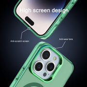 For iPhone 14 Electroplated IMD Magsafe PC Hybrid TPU Phone Case(Green)