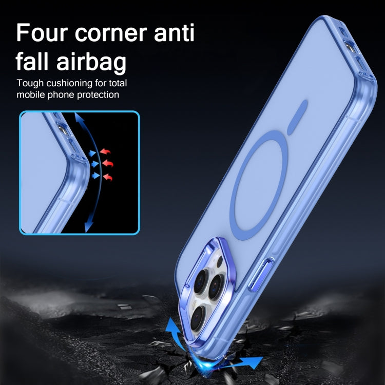For iPhone 14 Pro Electroplated IMD Magsafe PC Hybrid TPU Phone Case(Blue)