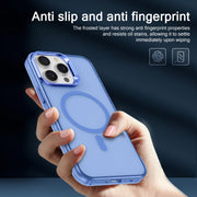 For iPhone 14 Pro Electroplated IMD Magsafe PC Hybrid TPU Phone Case(Blue)