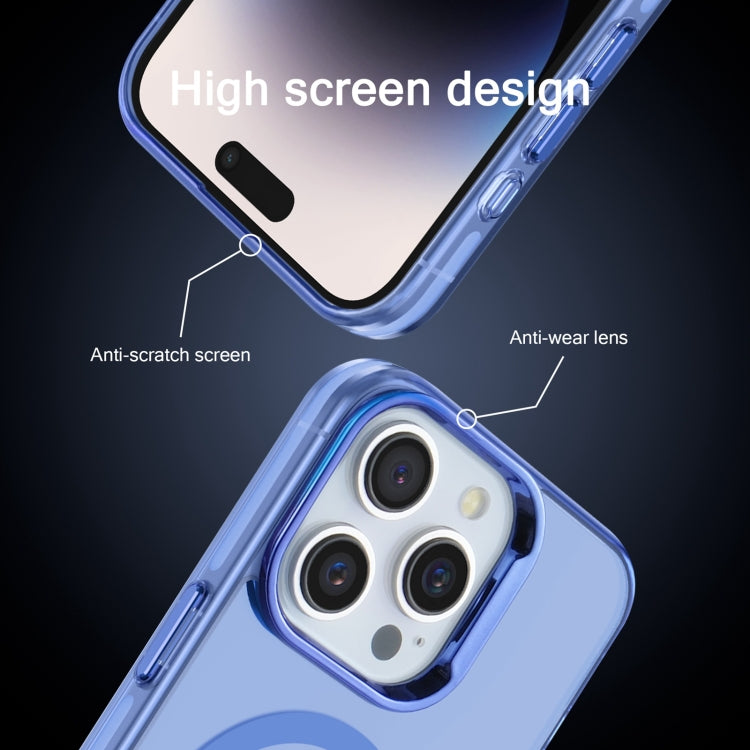 For iPhone 14 Pro Electroplated IMD Magsafe PC Hybrid TPU Phone Case(Blue)
