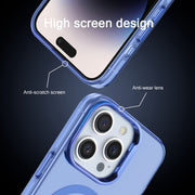 For iPhone 14 Pro Electroplated IMD Magsafe PC Hybrid TPU Phone Case(Blue)