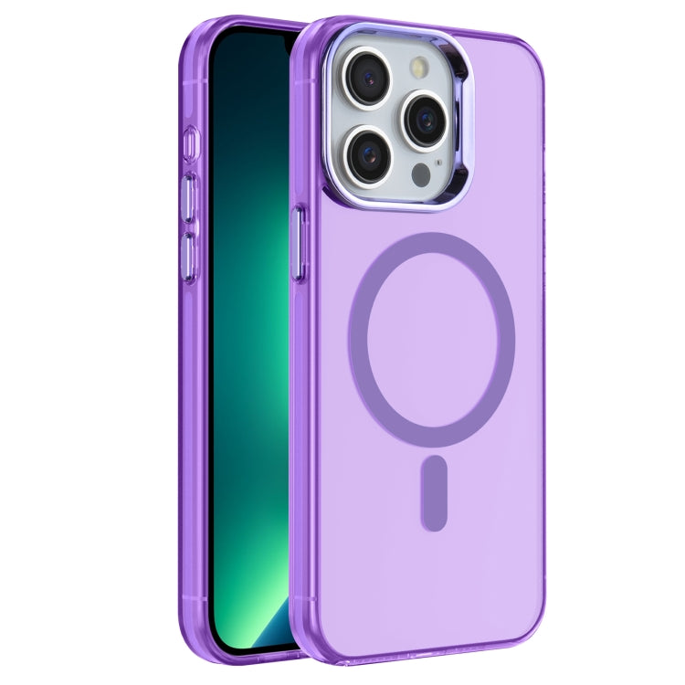 For iPhone 13 Pro Electroplated IMD Magsafe PC Hybrid TPU Phone Case(Purple)