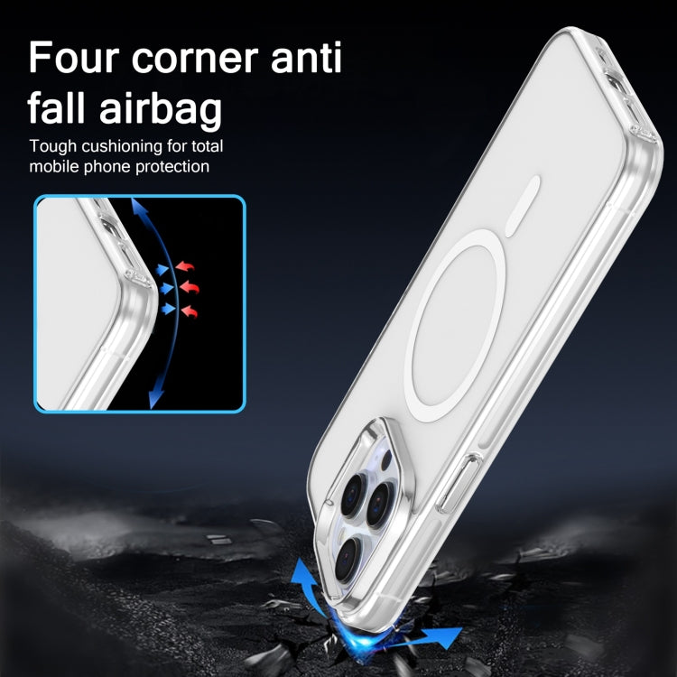 For iPhone 13 Electroplated IMD Magsafe PC Hybrid TPU Phone Case(White)