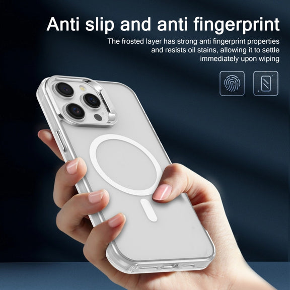 For iPhone 13 Electroplated IMD Magsafe PC Hybrid TPU Phone Case(White)