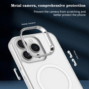 For iPhone 13 Electroplated IMD Magsafe PC Hybrid TPU Phone Case(White)
