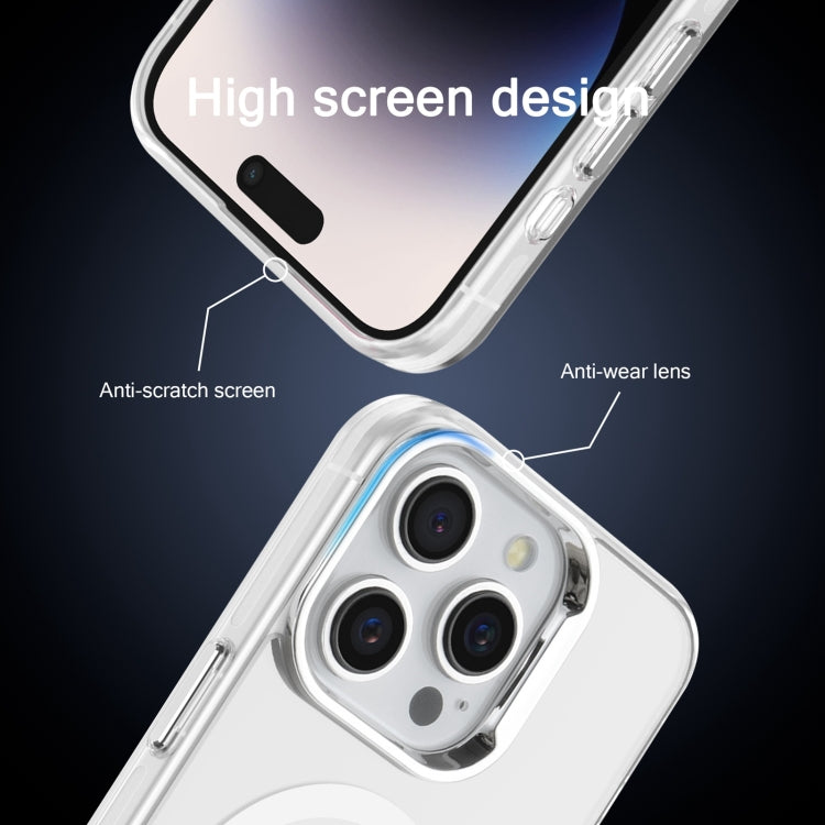 For iPhone 13 Electroplated IMD Magsafe PC Hybrid TPU Phone Case(White)
