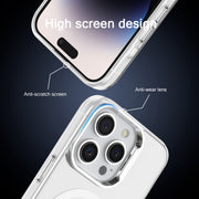 For iPhone 13 Electroplated IMD Magsafe PC Hybrid TPU Phone Case(White)
