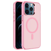 For iPhone 12 Pro Electroplated IMD Magsafe PC Hybrid TPU Phone Case(Pink)