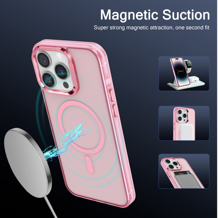 For iPhone 11 Electroplated IMD Magsafe PC Hybrid TPU Phone Case(Pink)