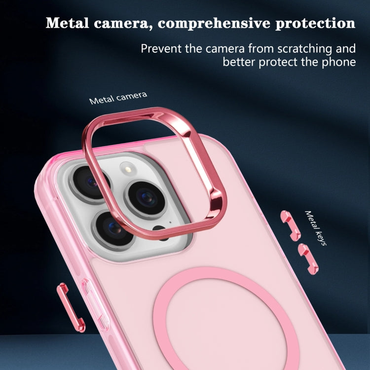 For iPhone 11 Electroplated IMD Magsafe PC Hybrid TPU Phone Case(Pink)