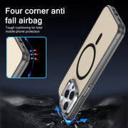 For iPhone 11 Electroplated IMD Magsafe PC Hybrid TPU Phone Case(Black)
