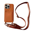 For iPhone 16 Pro Max Card Slot Liquid Silicone Phone Case with Lanyard(Brown) - iPhone 16 Pro Max Cases by PMC TechLife | Online Shopping South Africa | PMC TechLife | Buy Now Pay Later Mobicred