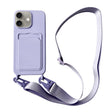 For iPhone 16 Plus Card Slot Liquid Silicone Phone Case with Lanyard(Light Purple) - iPhone 16 Plus Cases by PMC TechLife | Online Shopping South Africa | PMC TechLife | Buy Now Pay Later Mobicred