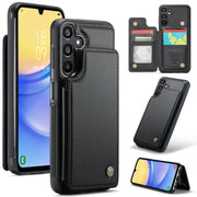 For Samsung Galaxy A15 CaseMe C22 Litchi Texture RFID Anti-theft Leather Phone Case(Black)