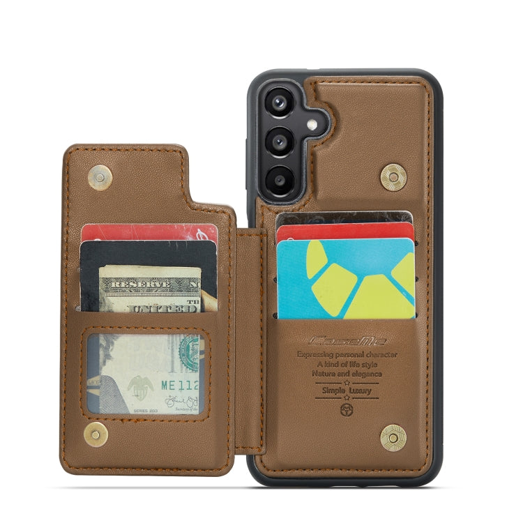 For Samsung Galaxy A15 CaseMe C22 Litchi Texture RFID Anti-theft Leather Phone Case(Brown)