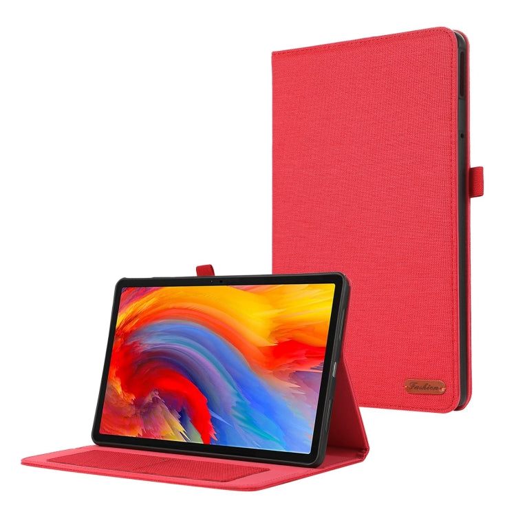 For Lenovo Tab M11 / Xiaoxin Pad 11 2024 Fabric Texture Horizontal Flip Leather Tablet Case(Red)