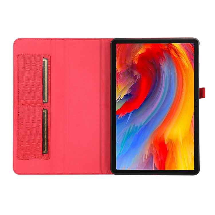For Lenovo Tab M11 / Xiaoxin Pad 11 2024 Fabric Texture Horizontal Flip Leather Tablet Case(Red)