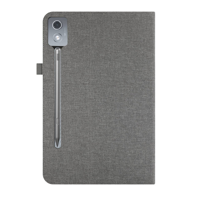 For Lenovo Tab P12 12.7 2025 Fabric Leather Tablet Case(Grey)