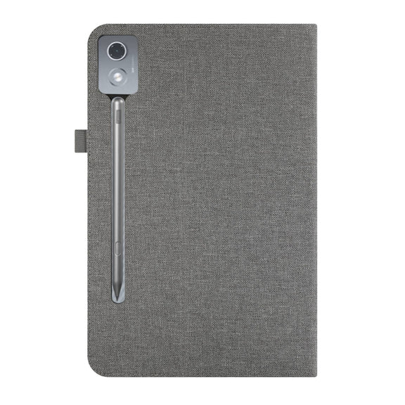 For Lenovo Tab P12 12.7 2025 Fabric Leather Tablet Case(Grey)
