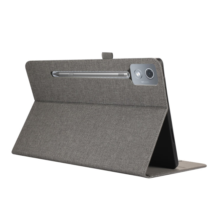 For Lenovo Tab P12 12.7 2025 Fabric Leather Tablet Case(Grey)