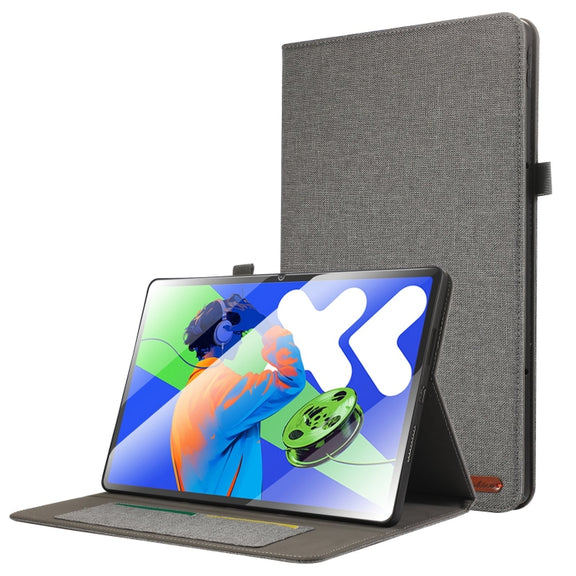 For Lenovo Tab P12 12.7 2025 Fabric Leather Tablet Case(Grey)