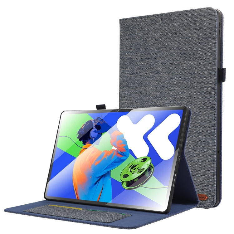 For Lenovo Tab P12 12.7 2025 Fabric Leather Tablet Case(Blue)