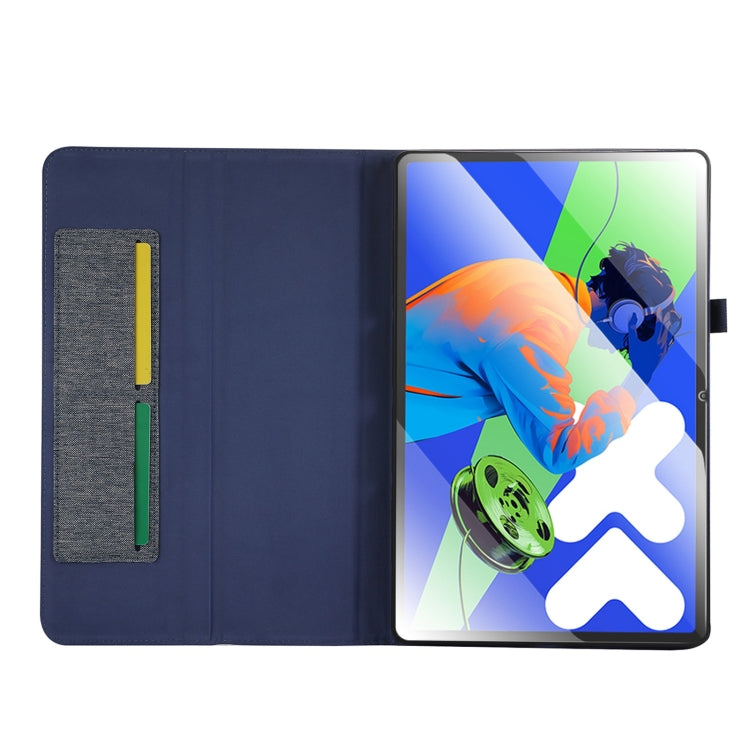 For Lenovo Tab P12 12.7 2025 Fabric Leather Tablet Case(Blue)