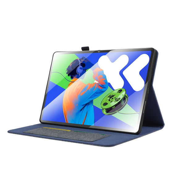 For Lenovo Tab P12 12.7 2025 Fabric Leather Tablet Case(Blue)