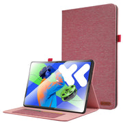 For Lenovo Tab P12 12.7 2025 Fabric Leather Tablet Case(Pink)
