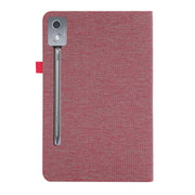 For Lenovo Tab P12 12.7 2025 Fabric Leather Tablet Case(Pink)