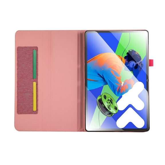 For Lenovo Tab P12 12.7 2025 Fabric Leather Tablet Case(Pink)