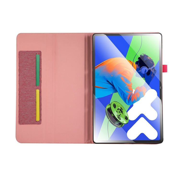 For Lenovo Tab P12 12.7 2025 Fabric Leather Tablet Case(Pink)