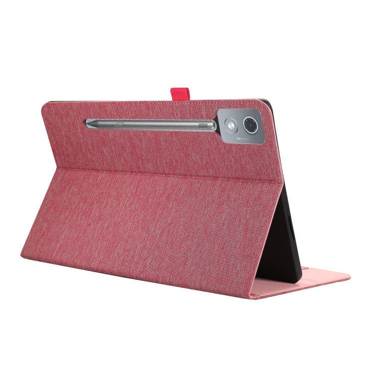 For Lenovo Tab P12 12.7 2025 Fabric Leather Tablet Case(Pink)